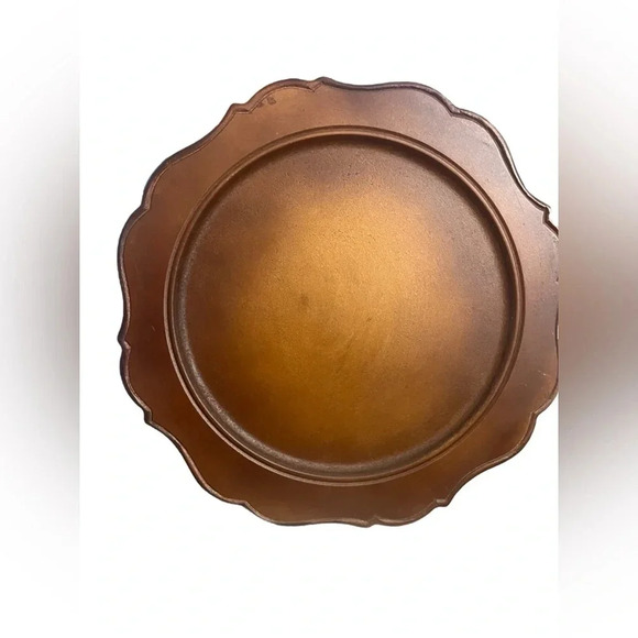Large Wooden Style Round Platters - Baroque Tray - Table Centerpieces Set Of 4 - Picture 4 of 9
